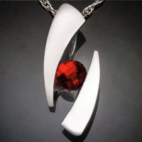 Silver Pendant with Gold Inlay